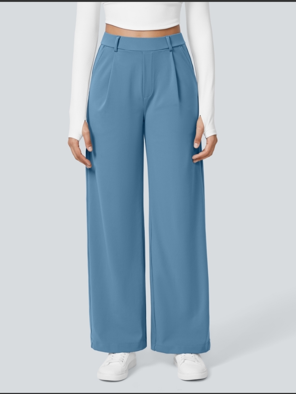 Halara High-Waist Wide-Leg Pants in Blue